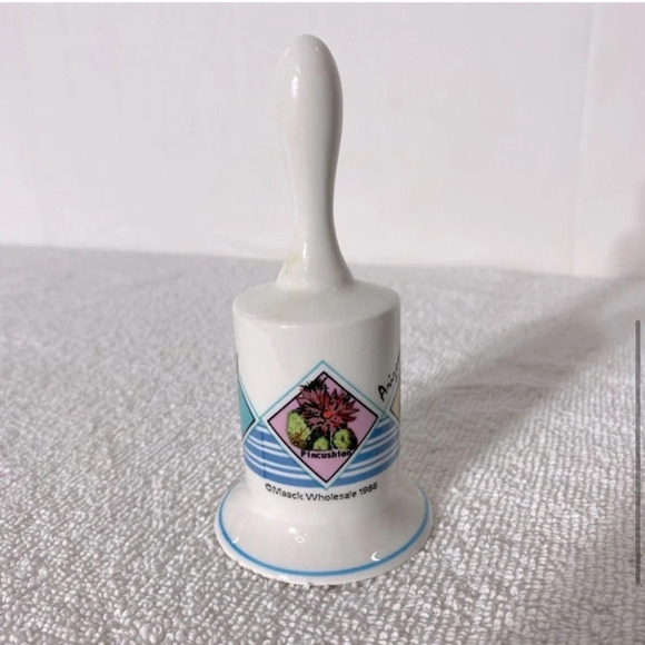 Vintage White  Blue Arizona Ceramic Souvenir Bell - Picture 5 of 14